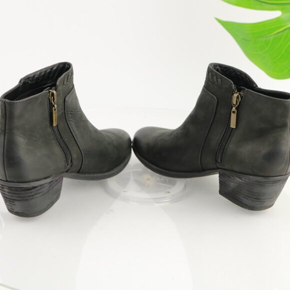 Clarks Womens Gelata Flora Boot Size 6.5 Black Leather Fringe Block Heel Bootie - Picture 5 of 11